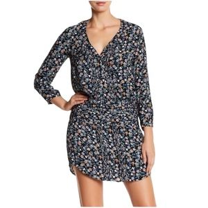 Veronica Beard August Floral Print Silk Mini Pleated Dress, size 8